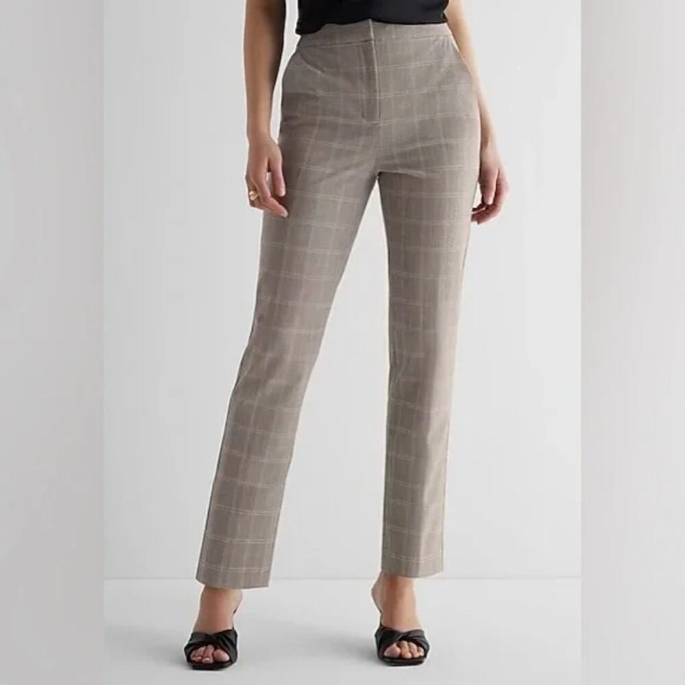Plaid High-Waisted Women's Pants